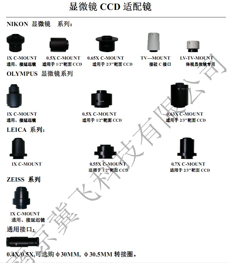 显微镜专用数码相机适配镜