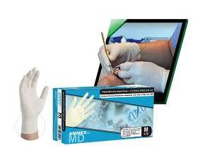 AMMEX医用有粉乳胶手套 ，经济型