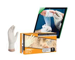 AMMEX无粉医用乳胶手套 ，经济型