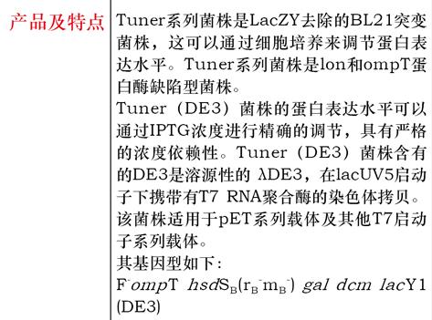 大肠杆菌Tuner(DE3)菌种