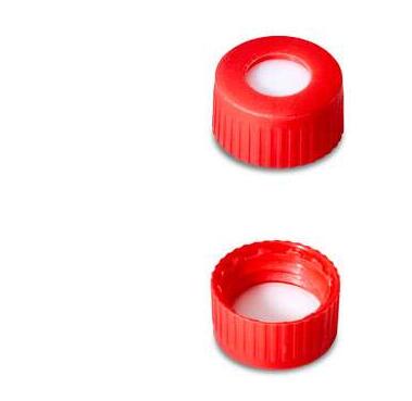 Red, 12 x 32mm Screw Neck Cap and PTFE/silicone Septum, 100/pkg [186002129]