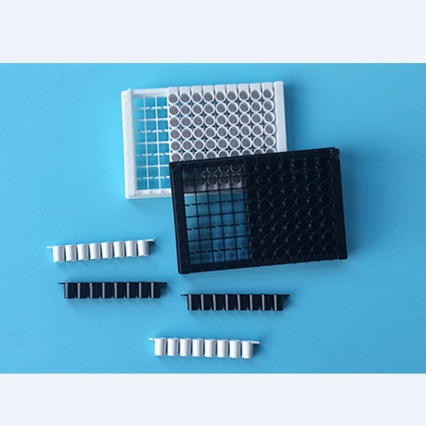 上海晶安全黑可拆酶标板 全白可拆酶标板 96孔黑色酶标条 8孔白色黑色酶标条厂家 可拆卸式黑色白色微孔板