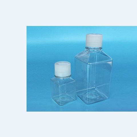 上海晶安方形血清瓶 培养基方瓶 pete材质无菌瓶 125/250/500/1000ml试剂瓶 培养基分装瓶