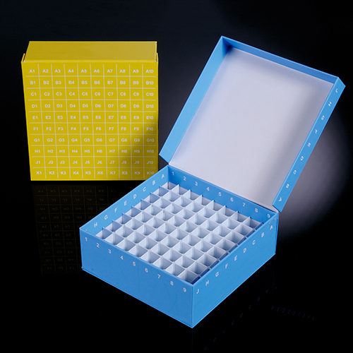 巴罗克3英寸ID-COLOR纸冻存盒81格蓝色,隔断材料:PP。亚光膜，连盖设计。建议冰箱存储，耐受-86℃ ~121℃