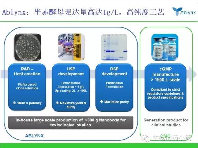 Ablynx的纳米抗体表达与纯化和生产平台